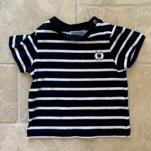 Jacadi Baby Boy Striped Navy and White Shirt 18M
